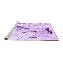 Sideview of Machine Washable Solid Purple Modern Area Rugs, wshcon2274pur