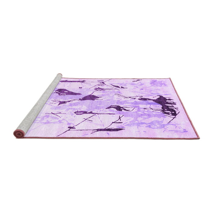 Sideview of Machine Washable Solid Purple Modern Area Rugs, wshcon2274pur