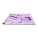 Sideview of Machine Washable Solid Purple Modern Area Rugs, wshcon2274pur