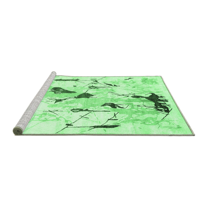 Sideview of Machine Washable Solid Emerald Green Modern Area Rugs, wshcon2274emgrn