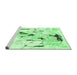 Sideview of Machine Washable Solid Emerald Green Modern Area Rugs, wshcon2274emgrn