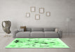 Machine Washable Solid Emerald Green Modern Area Rugs in a Living Room,, wshcon2274emgrn