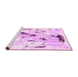 Sideview of Machine Washable Solid Pink Modern Rug, wshcon2274pnk