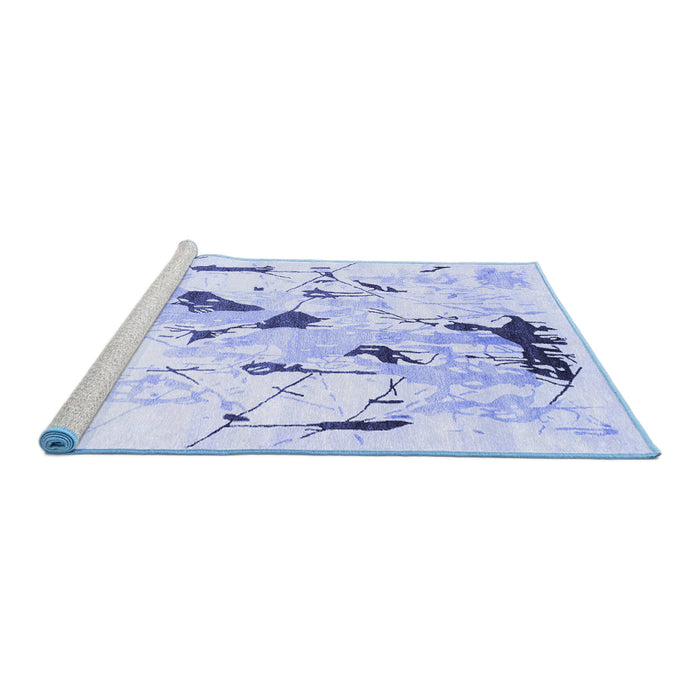 Sideview of Machine Washable Solid Blue Modern Rug, wshcon2274blu