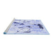 Sideview of Machine Washable Solid Blue Modern Rug, wshcon2274blu