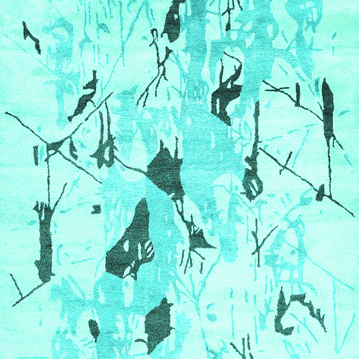 Machine Washable Solid Turquoise Modern Area Rugs, wshcon2274turq