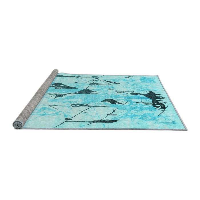 Sideview of Machine Washable Solid Light Blue Modern Rug, wshcon2274lblu