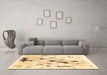 Machine Washable Solid Brown Modern Rug in a Living Room,, wshcon2274brn