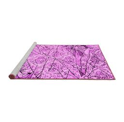 Sideview of Machine Washable Abstract Pink Contemporary Rug, wshcon2275pnk