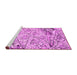 Sideview of Machine Washable Abstract Pink Contemporary Rug, wshcon2275pnk