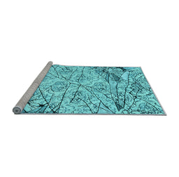 Sideview of Machine Washable Abstract Light Blue Contemporary Rug, wshcon2275lblu