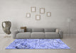 Machine Washable Abstract Blue Contemporary Rug in a Living Room, wshcon2275blu