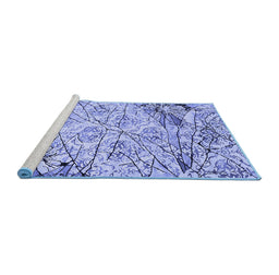 Sideview of Machine Washable Abstract Blue Contemporary Rug, wshcon2275blu