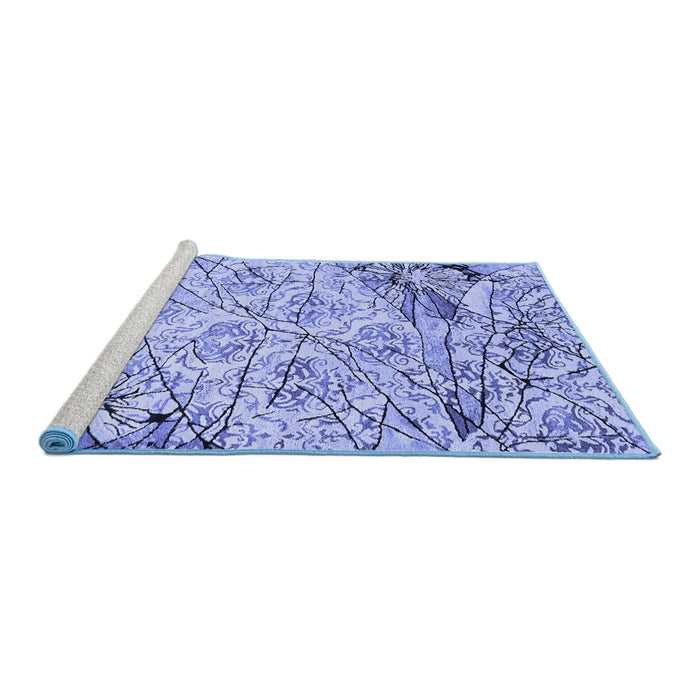Sideview of Machine Washable Abstract Blue Contemporary Rug, wshcon2275blu
