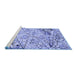 Sideview of Machine Washable Abstract Blue Contemporary Rug, wshcon2275blu