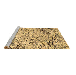 Sideview of Machine Washable Abstract Brown Contemporary Rug, wshcon2275brn