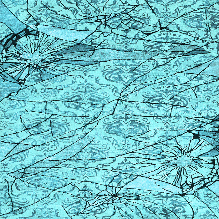 Square Machine Washable Abstract Light Blue Contemporary Rug, wshcon2275lblu