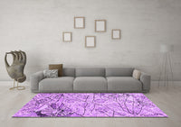 Machine Washable Abstract Purple Contemporary Rug, wshcon2275pur