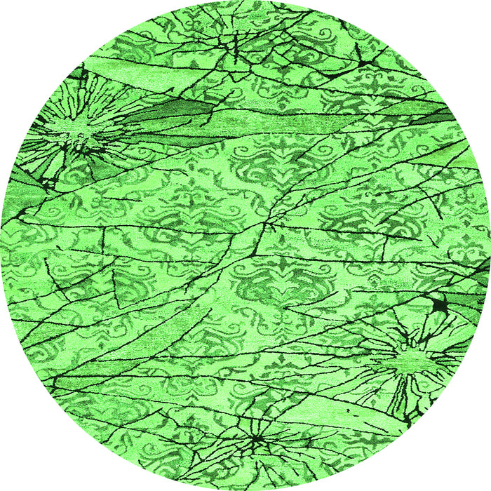 Square Abstract Green Contemporary Rug, con2275grn