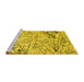 Sideview of Machine Washable Abstract Yellow Contemporary Rug, wshcon2275yw