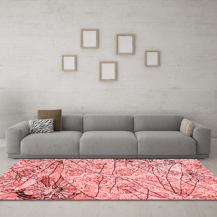 Contemporary Red Washable Rugs
