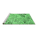 Sideview of Machine Washable Abstract Emerald Green Contemporary Area Rugs, wshcon2275emgrn