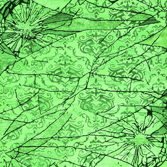 Serging Thickness of Machine Washable Abstract Green Contemporary Area Rugs, wshcon2275grn