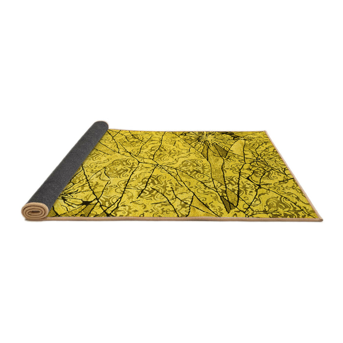 Sideview of Abstract Yellow Contemporary Rug, con2275yw