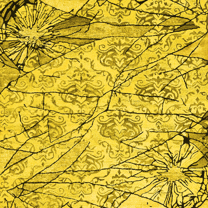 Machine Washable Abstract Yellow Contemporary Rug, wshcon2275yw