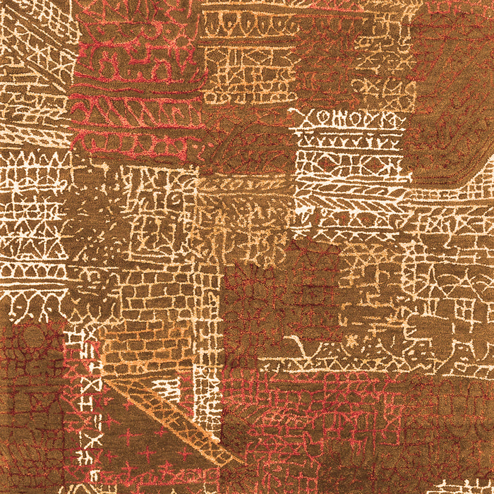 Patchwork Orange Transitional Rug, con2276org