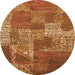 Square Patchwork Orange Transitional Rug, con2276org