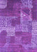 Machine Washable Patchwork Purple Transitional Area Rugs, wshcon2276pur