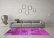 Machine Washable Patchwork Pink Transitional Rug in a Living Room, wshcon2276pnk