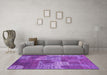 Machine Washable Patchwork Purple Transitional Area Rugs in a Living Room, wshcon2276pur