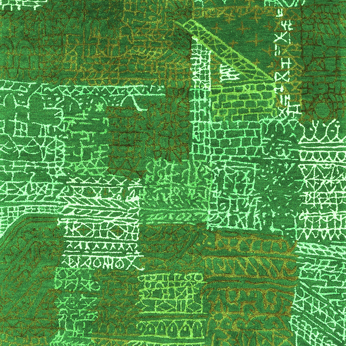 Patchwork Green Transitional Rug, con2276grn