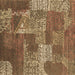 Square Machine Washable Patchwork Brown Transitional Rug, wshcon2276brn