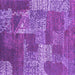 Square Patchwork Purple Transitional Rug, con2276pur