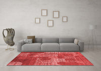 Machine Washable Patchwork Red Transitional Rug, wshcon2276red