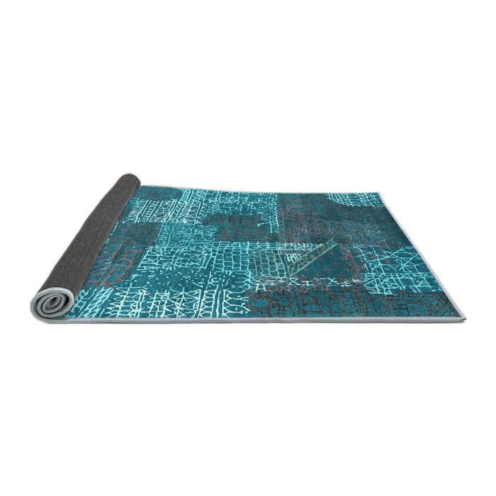 Sideview of Patchwork Light Blue Transitional Rug, con2276lblu