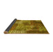 Sideview of Patchwork Yellow Transitional Rug, con2276yw