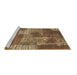 Sideview of Machine Washable Patchwork Brown Transitional Rug, wshcon2276brn