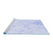 Sideview of Machine Washable Abstract Blue Contemporary Rug, wshcon2277blu