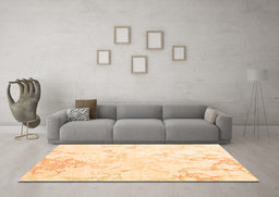 Machine Washable Abstract Orange Contemporary Area Rugs in a Living Room, wshcon2277org
