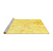 Sideview of Machine Washable Abstract Yellow Contemporary Rug, wshcon2277yw