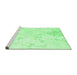 Sideview of Machine Washable Abstract Emerald Green Contemporary Area Rugs, wshcon2277emgrn