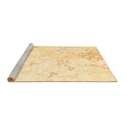 Sideview of Machine Washable Abstract Brown Contemporary Rug, wshcon2277brn
