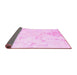 Sideview of Abstract Pink Contemporary Rug, con2277pnk