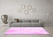 Machine Washable Abstract Pink Contemporary Rug in a Living Room, wshcon2277pnk