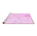 Sideview of Machine Washable Abstract Pink Contemporary Rug, wshcon2277pnk