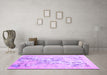 Machine Washable Abstract Purple Contemporary Area Rugs in a Living Room, wshcon2278pur